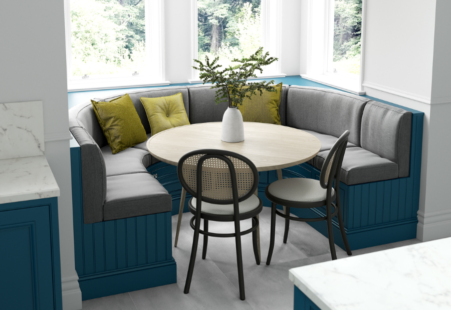 Charlotte Marine Curved Bench Kitchen Dining Seating