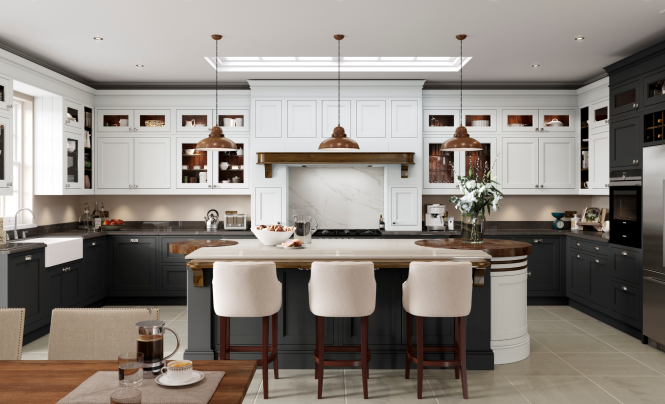 Sutton in Shell & Gun Metal Grey Kitchen