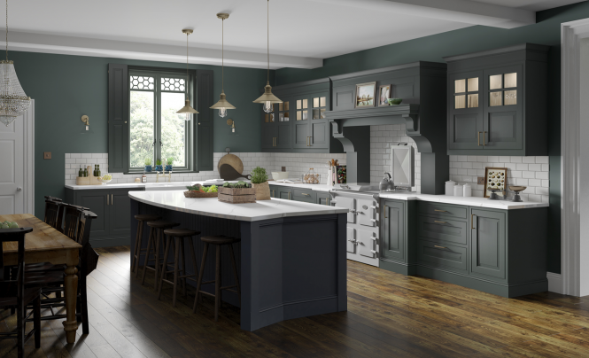 Yorkton Heritage Green & Slate Blue Kitchen