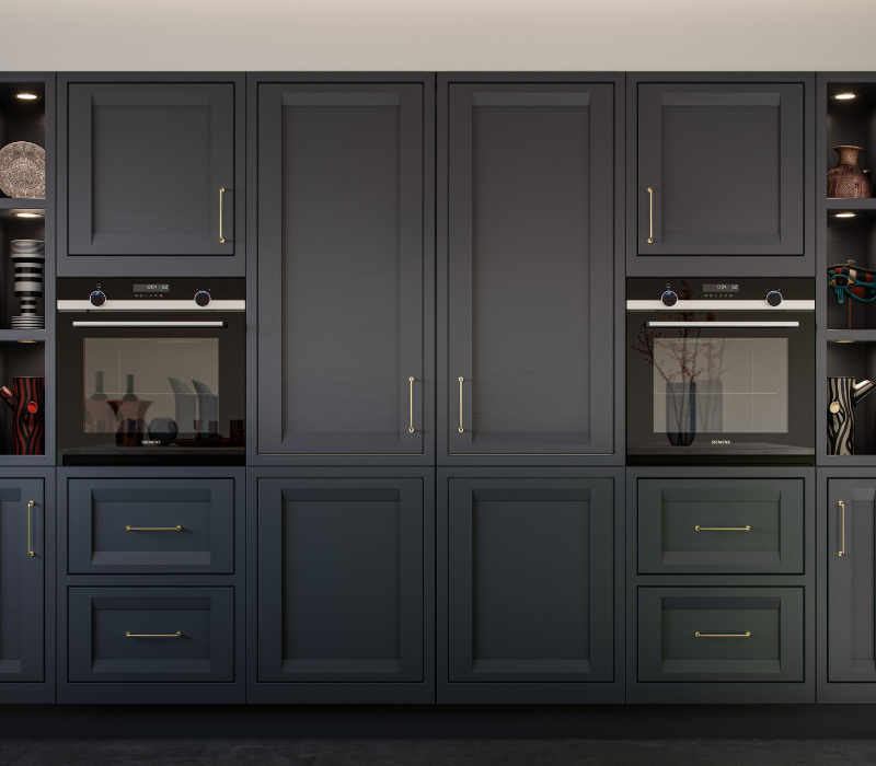 Peterborough Slate Blue & Citrus Green Kitchen Cabinets