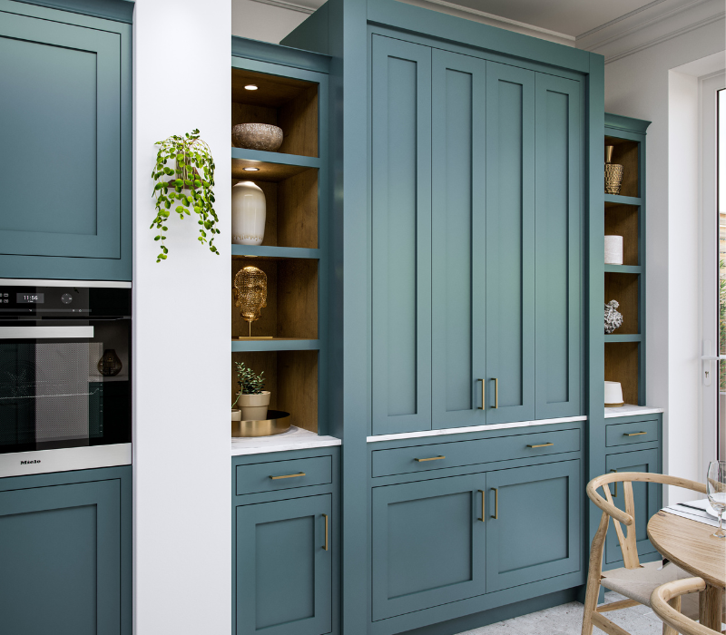 Jasper kitchen in Viridian dresser unit 