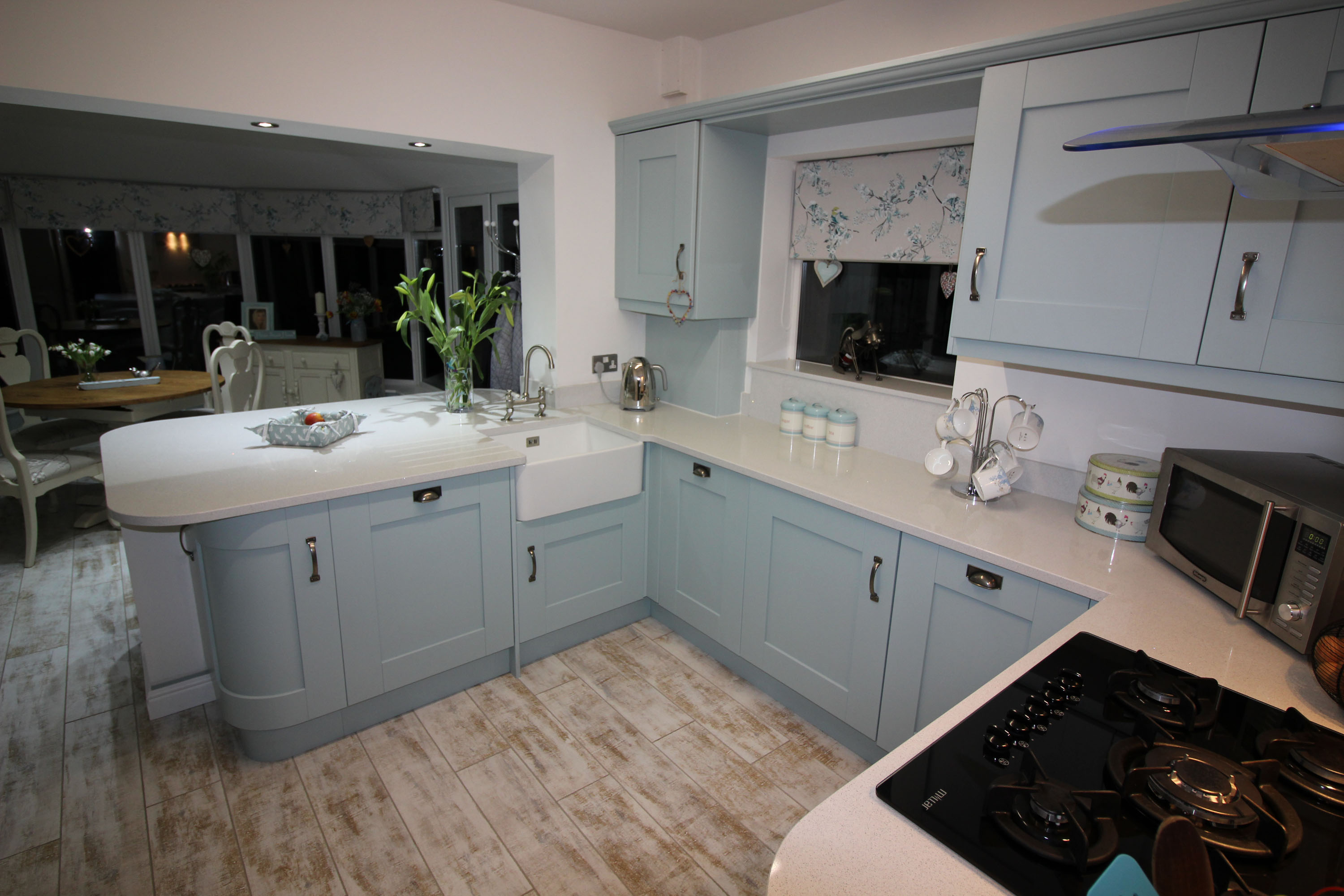 Windsor Shaker Kitchen in Painted Powder Blue for a Project in Ripon